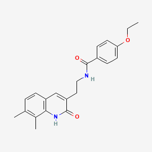 molecular formula C22H24N2O3 B2388829 N-(2-(7,8-dimethyl-2-oxo-1,2-dihydroquinolin-3-yl)ethyl)-4-ethoxybenzamide CAS No. 851407-85-7