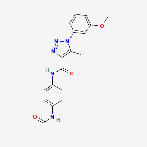 molecular formula C19H19N5O3 B2388843 N-(4-acetamidophenyl)-1-(3-methoxyphenyl)-5-methyl-1H-1,2,3-triazole-4-carboxamide CAS No. 923179-54-8