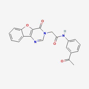 molecular formula C20H15N3O4 B2388900 N-(3-acetylphenyl)-2-(4-oxo-[1]benzofuro[3,2-d]pyrimidin-3-yl)acetamide CAS No. 850632-91-6