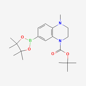 molecular formula C20H31BN2O4 B2388970 Tert-butyl 4-methyl-7-(tetramethyl-1,3,2-dioxaborolan-2-yl)-1,2,3,4-tetrahydroquinoxaline-1-carboxylate CAS No. 1375301-96-4
