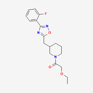 2-Ethoxy-1-(3-((3-(2-fluorophenyl)-1,2,4-oxadiazol-5-yl)methyl)piperidin-1-yl)ethanone