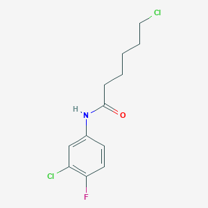molecular formula C12H14Cl2FNO B2388986 N1-(3-chloro-4-fluorophenyl)-6-chlorohexanamide CAS No. 647825-21-6