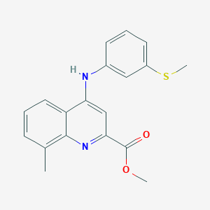 molecular formula C19H18N2O2S B2388987 methyl 8-methyl-4-{[3-(methylsulfanyl)phenyl]amino}quinoline-2-carboxylate CAS No. 1207048-26-7