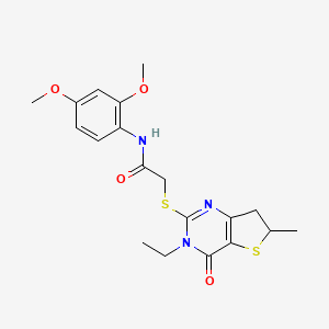 N-(2,4-dimethoxyphenyl)-2-[(3-ethyl-6-methyl-4-oxo-6,7-dihydrothieno[3,2-d]pyrimidin-2-yl)sulfanyl]acetamide