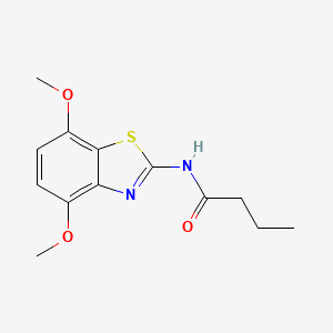 molecular formula C13H16N2O3S B2389008 N-(4,7-dimethoxy-1,3-benzothiazol-2-yl)butanamide CAS No. 868230-93-7