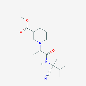 molecular formula C17H29N3O3 B2389038 Ethyl 1-{1-[(1-cyano-1,2-dimethylpropyl)carbamoyl]ethyl}piperidine-3-carboxylate CAS No. 1252058-40-4