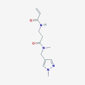 molecular formula C12H18N4O2 B2389087 N-Methyl-N-[(1-methylpyrazol-4-yl)methyl]-3-(prop-2-enoylamino)propanamide CAS No. 2198747-47-4