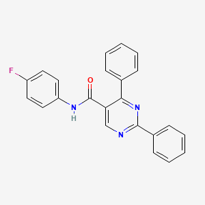 molecular formula C23H16FN3O B2389112 N-(4-fluorophenyl)-2,4-diphenylpyrimidine-5-carboxamide CAS No. 321433-15-2