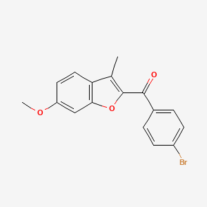 molecular formula C17H13BrO3 B2389136 (4-Bromophenyl)(6-methoxy-3-methyl-1-benzofuran-2-yl)methanone CAS No. 269075-45-8