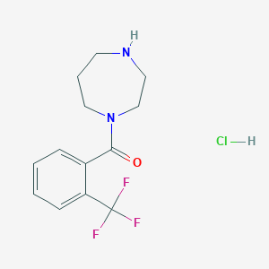 molecular formula C13H16ClF3N2O B2389176 1-[2-(Trifluoromethyl)benzoyl]-1,4-diazepane hydrochloride CAS No. 1593112-79-8