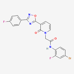 molecular formula C21H13BrF2N4O3 B2389186 N-(4-bromo-2-fluorophenyl)-2-(3-(3-(4-fluorophenyl)-1,2,4-oxadiazol-5-yl)-2-oxopyridin-1(2H)-yl)acetamide CAS No. 1251570-61-2