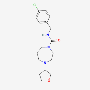 molecular formula C17H24ClN3O2 B2389189 N-[(4-chlorophenyl)methyl]-4-(oxolan-3-yl)-1,4-diazepane-1-carboxamide CAS No. 2320383-02-4