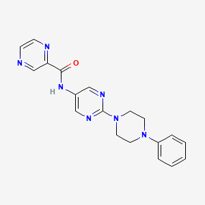 N-(2-(4-phenylpiperazin-1-yl)pyrimidin-5-yl)pyrazine-2-carboxamide