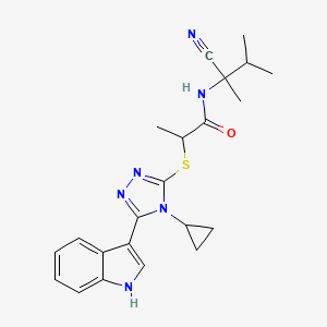 N-(1-cyano-1,2-dimethylpropyl)-2-{[4-cyclopropyl-5-(1H-indol-3-yl)-4H-1,2,4-triazol-3-yl]sulfanyl}propanamide