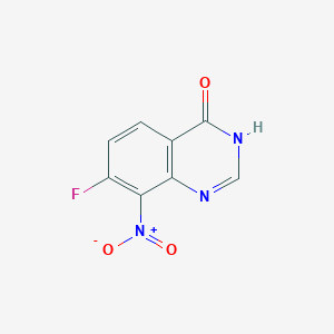 molecular formula C8H4FN3O3 B2389212 7-Fluoro-8-nitroquinazolin-4(3H)-one CAS No. 1027929-81-2