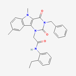 2-(3-benzyl-5,8-dimethyl-2,4-dioxo-2,3,4,5-tetrahydro-1H-pyrimido[5,4-b]indol-1-yl)-N-(2-ethylphenyl)acetamide