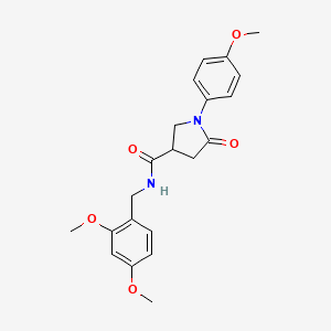 molecular formula C21H24N2O5 B2389214 N-[(2,4-dimethoxyphenyl)methyl]-1-(4-methoxyphenyl)-5-oxopyrrolidine-3-carboxamide CAS No. 1252921-05-3
