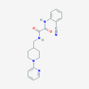 molecular formula C20H21N5O2 B2389253 N1-(2-cyanophenyl)-N2-((1-(pyridin-2-yl)piperidin-4-yl)methyl)oxalamide CAS No. 1235373-08-6