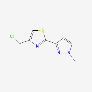 B2389255 4-(chloromethyl)-2-(1-methyl-1H-pyrazol-3-yl)-1,3-thiazole CAS No. 1491508-77-0