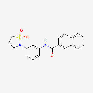 molecular formula C20H18N2O3S B2389275 N-(3-(1,1-dioxidoisothiazolidin-2-yl)phenyl)-2-naphthamide CAS No. 941975-10-6