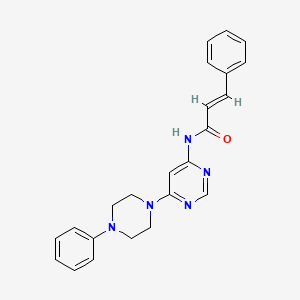 molecular formula C23H23N5O B2389289 N-(6-(4-phenylpiperazin-1-yl)pyrimidin-4-yl)cinnamamide CAS No. 1396890-60-0