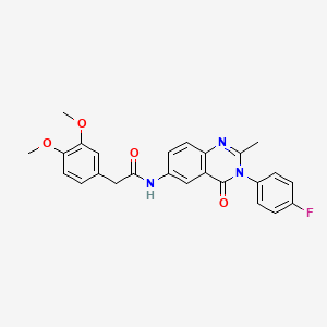molecular formula C25H22FN3O4 B2389352 2-(3,4-dimethoxyphenyl)-N-(3-(4-fluorophenyl)-2-methyl-4-oxo-3,4-dihydroquinazolin-6-yl)acetamide CAS No. 1105237-45-3