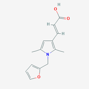 molecular formula C14H15NO3 B2389365 (E)-3-[1-(furan-2-ylmethyl)-2,5-dimethylpyrrol-3-yl]prop-2-enoic acid CAS No. 750599-12-3