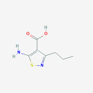 molecular formula C7H10N2O2S B2389366 5-Amino-3-propyl-1,2-thiazole-4-carboxylic acid CAS No. 2137879-24-2