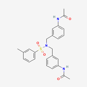 molecular formula C25H27N3O4S B2389370 N-[3-({[3-(acetylamino)benzyl][(3-methylphenyl)sulfonyl]amino}methyl)phenyl]acetamide CAS No. 866155-47-7