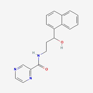 molecular formula C18H17N3O2 B2389385 N-(3-hydroxy-3-(naphthalen-1-yl)propyl)pyrazine-2-carboxamide CAS No. 1421467-77-7