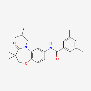 molecular formula C24H30N2O3 B2389394 N-(5-isobutyl-3,3-dimethyl-4-oxo-2,3,4,5-tetrahydrobenzo[b][1,4]oxazepin-7-yl)-3,5-dimethylbenzamide CAS No. 921865-14-7
