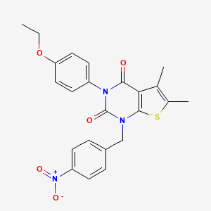 molecular formula C23H21N3O5S B2389411 3-(4-ethoxyphenyl)-5,6-dimethyl-1-(4-nitrobenzyl)thieno[2,3-d]pyrimidine-2,4(1H,3H)-dione CAS No. 689752-89-4