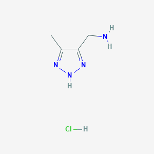 molecular formula C4H9ClN4 B2389421 (5-Methyl-2H-triazol-4-yl)methanamine;hydrochloride CAS No. 2551120-07-9