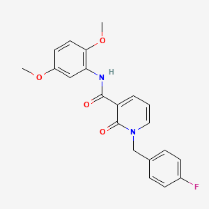 molecular formula C21H19FN2O4 B2389424 N-(2,5-dimethoxyphenyl)-1-(4-fluorobenzyl)-2-oxo-1,2-dihydropyridine-3-carboxamide CAS No. 946245-80-3