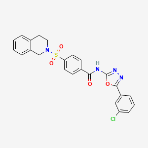 N-(5-(3-chlorophenyl)-1,3,4-oxadiazol-2-yl)-4-((3,4-dihydroisoquinolin-2(1H)-yl)sulfonyl)benzamide