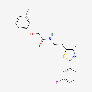 molecular formula C21H21FN2O2S B2389453 N-{2-[2-(3-fluorophenyl)-4-methyl-1,3-thiazol-5-yl]ethyl}-2-(3-methylphenoxy)acetamide CAS No. 923108-14-9