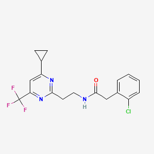 2-(2-chlorophenyl)-N-(2-(4-cyclopropyl-6-(trifluoromethyl)pyrimidin-2-yl)ethyl)acetamide