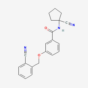 molecular formula C21H19N3O2 B2389478 N-(1-cyanocyclopentyl)-3-[(2-cyanophenyl)methoxy]benzamide CAS No. 1423773-49-2