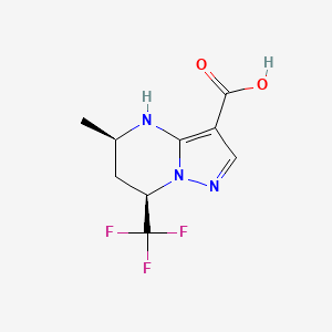 molecular formula C9H10F3N3O2 B2389481 rac-(5R,7R)-5-methyl-7-(trifluoromethyl)-4H,5H,6H,7H-pyrazolo[1,5-a]pyrimidine-3-carboxylic acid CAS No. 2059917-72-3