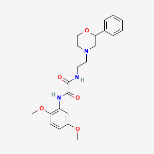 molecular formula C22H27N3O5 B2389482 N1-(2,5-dimethoxyphenyl)-N2-(2-(2-phenylmorpholino)ethyl)oxalamide CAS No. 954024-73-8