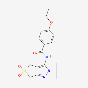 molecular formula C18H23N3O4S B2389484 N-{2-tert-butyl-5,5-dioxo-2H,4H,6H-5lambda6-thieno[3,4-c]pyrazol-3-yl}-4-ethoxybenzamide CAS No. 449784-03-6