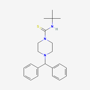 ((Tert-butyl)amino)(4-(diphenylmethyl)piperazinyl)methane-1-thione