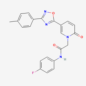 N-(4-fluorophenyl)-2-(2-oxo-5-(3-(p-tolyl)-1,2,4-oxadiazol-5-yl)pyridin-1(2H)-yl)acetamide