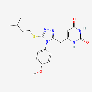 6-((5-(isopentylthio)-4-(4-methoxyphenyl)-4H-1,2,4-triazol-3-yl)methyl)pyrimidine-2,4(1H,3H)-dione