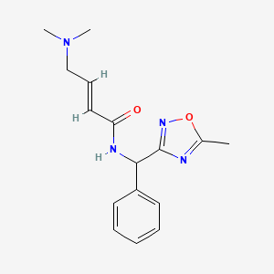 (E)-4-(Dimethylamino)-N-[(5-methyl-1,2,4-oxadiazol-3-yl)-phenylmethyl]but-2-enamide