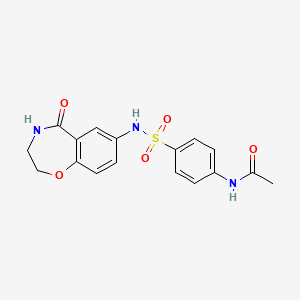 N-(4-(N-(5-oxo-2,3,4,5-tetrahydrobenzo[f][1,4]oxazepin-7-yl)sulfamoyl)phenyl)acetamide