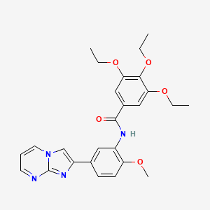 3,4,5-triethoxy-N-(5-imidazo[1,2-a]pyrimidin-2-yl-2-methoxyphenyl)benzamide
