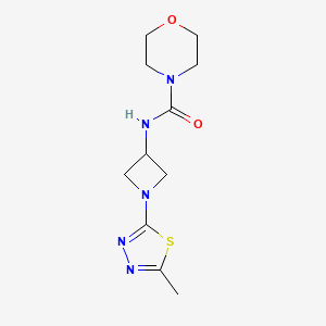 molecular formula C11H17N5O2S B2389546 N-[1-(5-Methyl-1,3,4-thiadiazol-2-yl)azetidin-3-yl]morpholine-4-carboxamide CAS No. 2415531-88-1