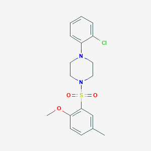 molecular formula C18H21ClN2O3S B238955 1-(2-Chlorophenyl)-4-[(2-methoxy-5-methylphenyl)sulfonyl]piperazine 