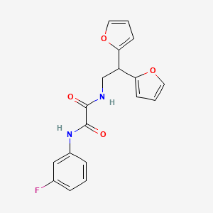 N1-(2,2-di(furan-2-yl)ethyl)-N2-(3-fluorophenyl)oxalamide